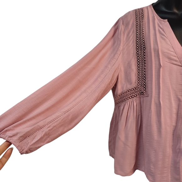 Love Tree Women's Dust Pink Button Down Top Blouse Size L NWOT - Picture 5 of 8